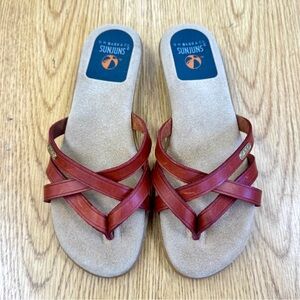 G.H. Bass & Co. Women's Sunjuns Brown Leather Strappy Sandals Size 7.5M